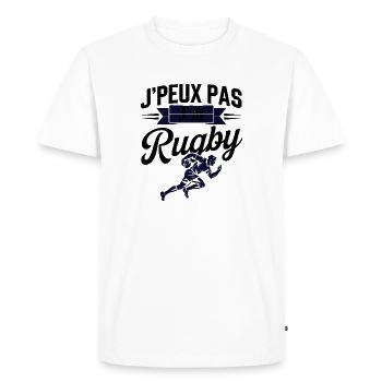 J'peux pas j'ai rugby - T-shirt Premium bio Homme - blanc - Devant - Nico (187cm)