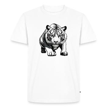 Tigre - Design animalier - T-shirt Premium bio Homme - blanc - Devant - Nico (187cm)