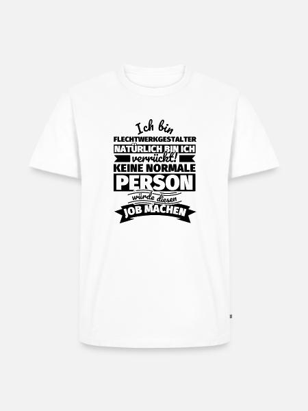 Flechtwerkgestalter Geschenke - Männer Premium Bio T-Shirt - Weiß