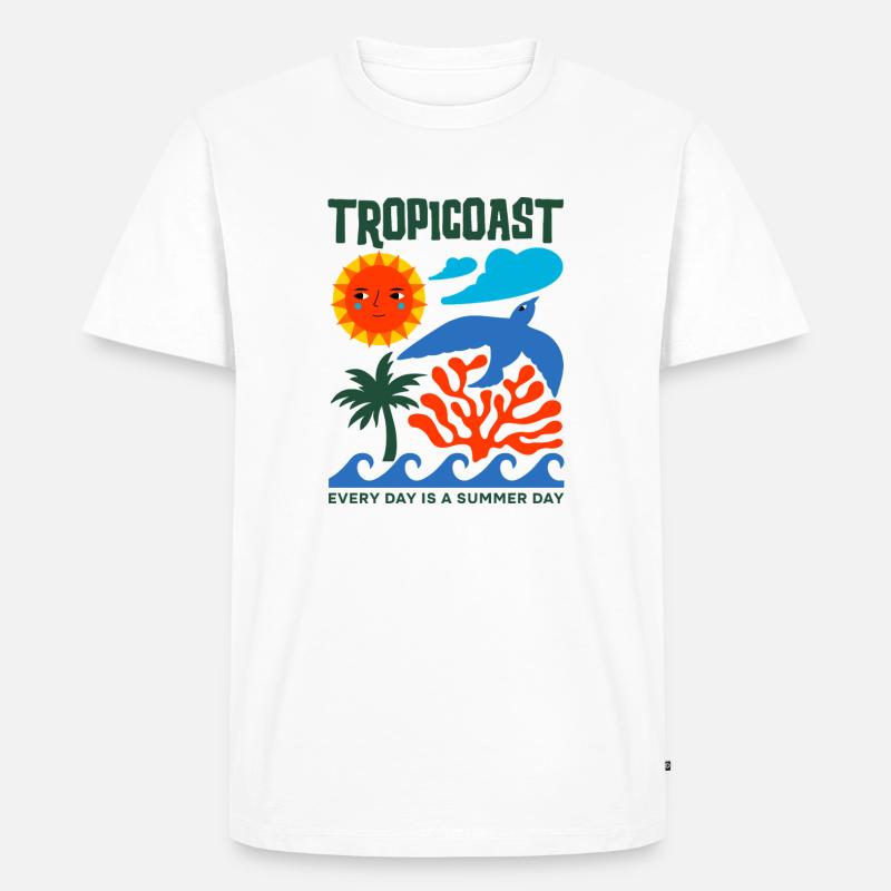 Sommerliche retro-elemente - Männer Premium Bio T-Shirt - Weiß
