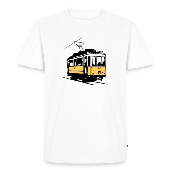 Tram historique / historic Tram - T-shirt Premium bio Homme - blanc - Devant - Nico (187cm)