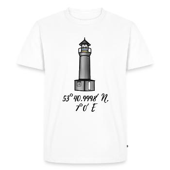 Coordonnées du phare Juist - T-shirt Premium bio Homme - blanc - Devant - Nico (187cm)