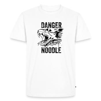 Snake Danger Noodle disant drôle - T-shirt Premium bio Homme - blanc - Devant - Nico (187cm)