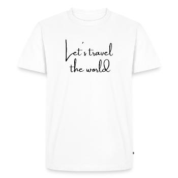 Parcourons le monde - T-shirt Premium bio Homme - blanc - Devant - Nico (187cm)