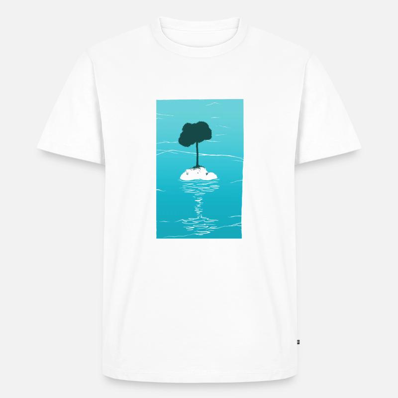 Insel mit Baum - Männer Premium Bio T-Shirt - Weiß