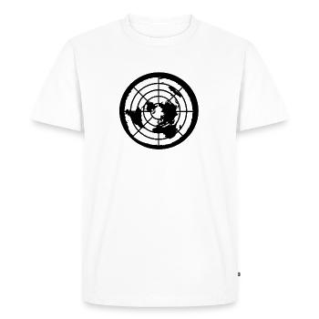Flat Earth - Flat Earth Design, Logo & T-Shirt - Men's Premium Organic T-Shirt - white - Front - Nico (187cm)