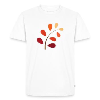 Autumn Branch with Gradient – Naturally Beautiful - Men's Premium Organic T-Shirt - white - Front - Nico (187cm)