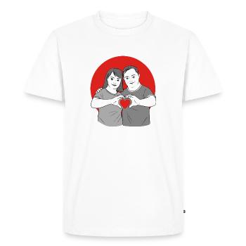 L’amour est l’amour - T-shirt Premium bio Homme - blanc - Devant - Nico (187cm)