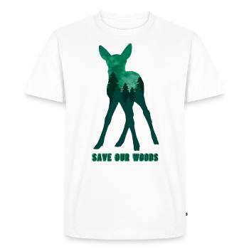 « Sauvons nos bois - T-shirt Premium bio Homme - blanc - Devant - Nico (187cm)