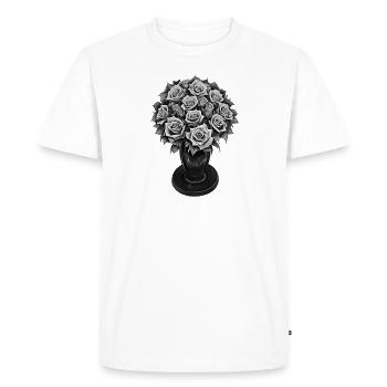 Bouquet de roses Bouquet Bouquet Fleurs Rose - T-shirt Premium bio Homme - blanc - Devant - Nico (187cm)