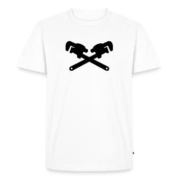 clé à molette outil mécanicien plombier - T-shirt Premium bio Homme - blanc - Devant - Nico (187cm)