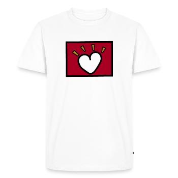 Aimer est urgent - T-shirt Premium bio Homme - blanc - Devant - Nico (187cm)