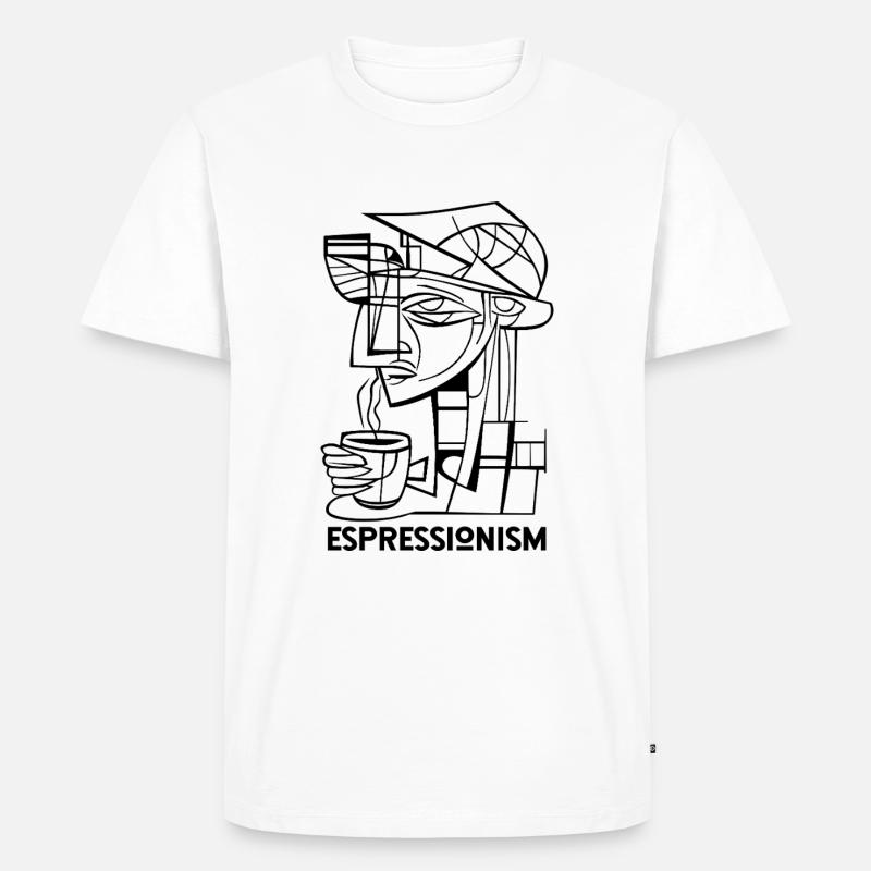 Espressionism - Espresso - Kaffee trinken - Männer Premium Bio T-Shirt - Weiß