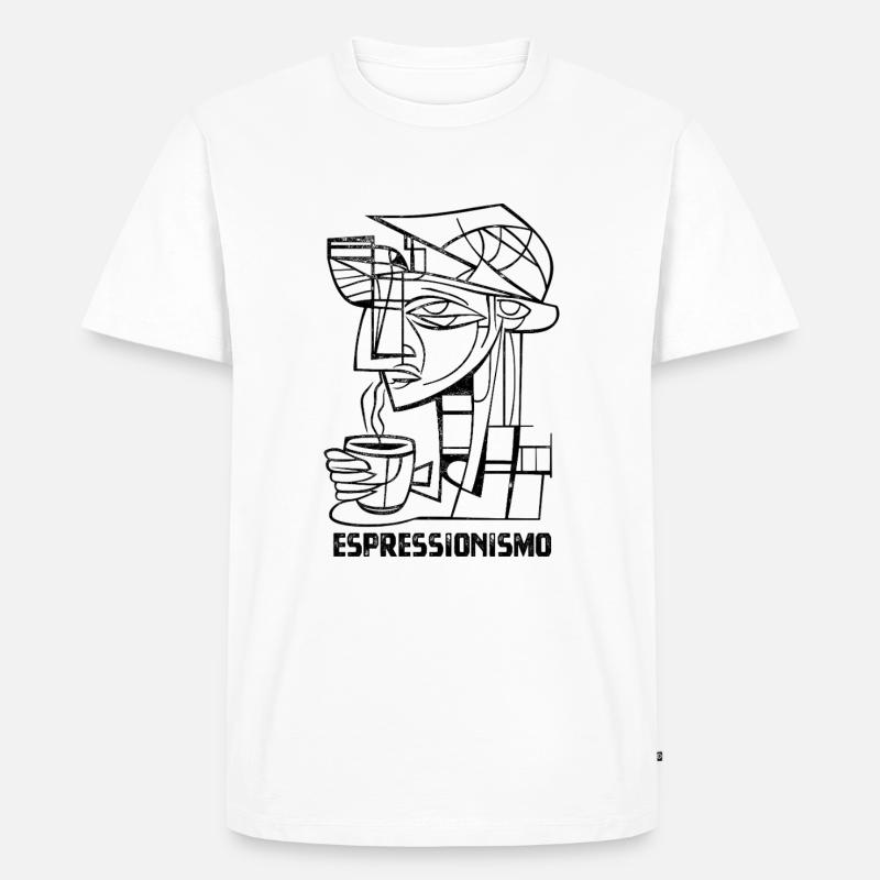 Espressionismus - Espresso - Kaffee trinken - Männer Premium Bio T-Shirt - Weiß