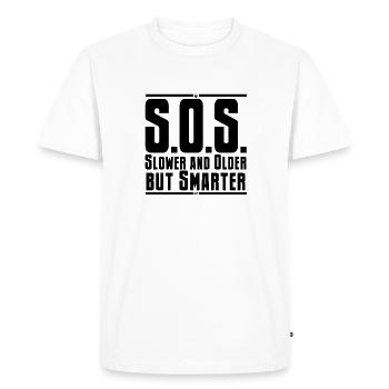 SOS plus lent et plus âgé mais plus intelligent - T-shirt Premium bio Homme - blanc - Devant - Nico (187cm)