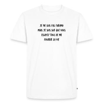 paralol - T-shirt Premium bio Homme - blanc - Devant - Nico (187cm)
