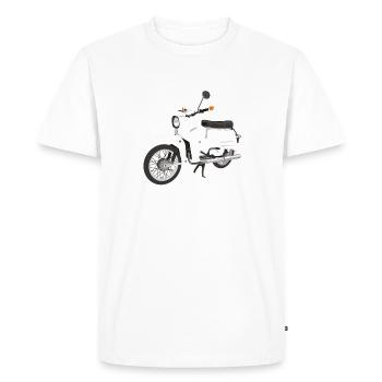 Simson Schwalbe - T-shirt Premium bio Homme - blanc - Devant - Nico (187cm)