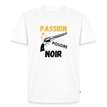 Passion poudre noir - T-shirt Premium bio Homme - blanc - Devant - Nico (187cm)