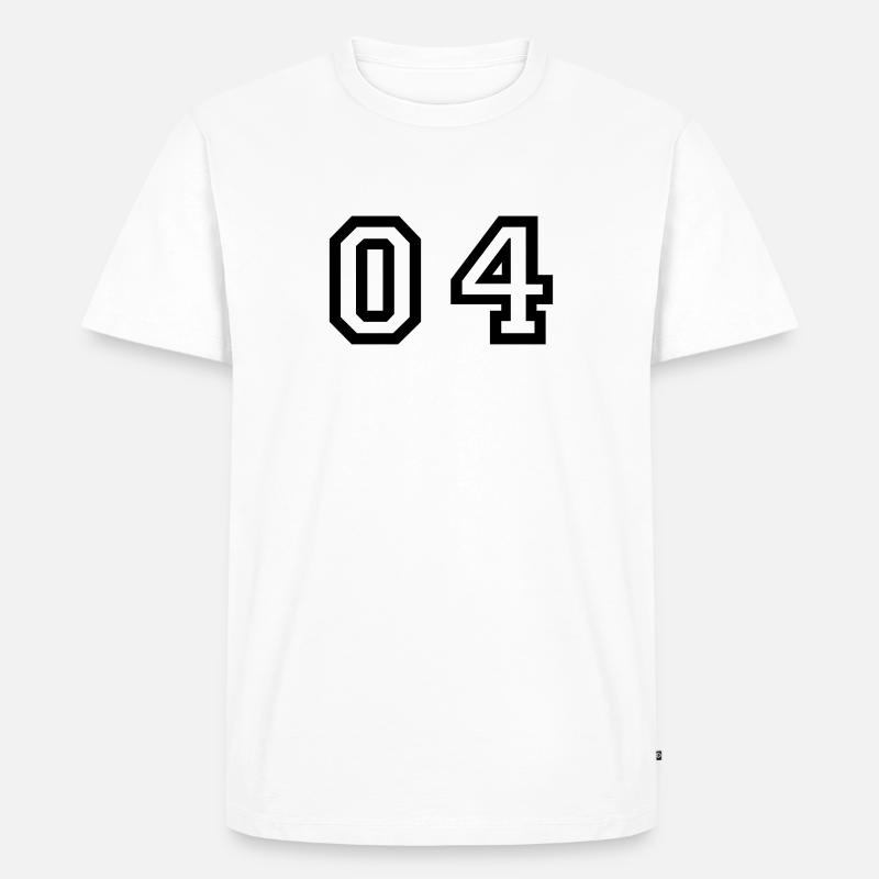 Nummer - 04 - Null vier - Männer Premium Bio T-Shirt - Weiß