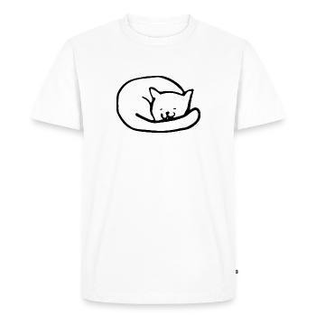 Chat mignon - T-shirt Premium bio Homme - blanc - Devant - Nico (187cm)