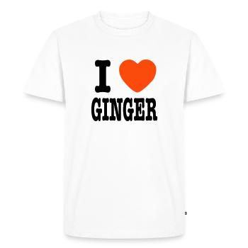 J'aime Ginger - T-shirt Premium bio Homme - blanc - Devant - Nico (187cm)