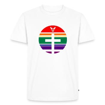God's rainbow for all people! - Men's Premium Organic T-Shirt - white - Front - Nico (187cm)