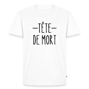 tête de mort - T-shirt Premium bio Homme - blanc - Devant - Nico (187cm)