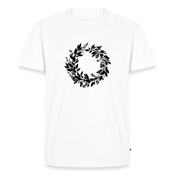 Couronne de laurier Or Anniversaire Enterrement de vie de garçon Célébration sportive - T-shirt Premium bio Homme - blanc - Devant - Nico (187cm)
