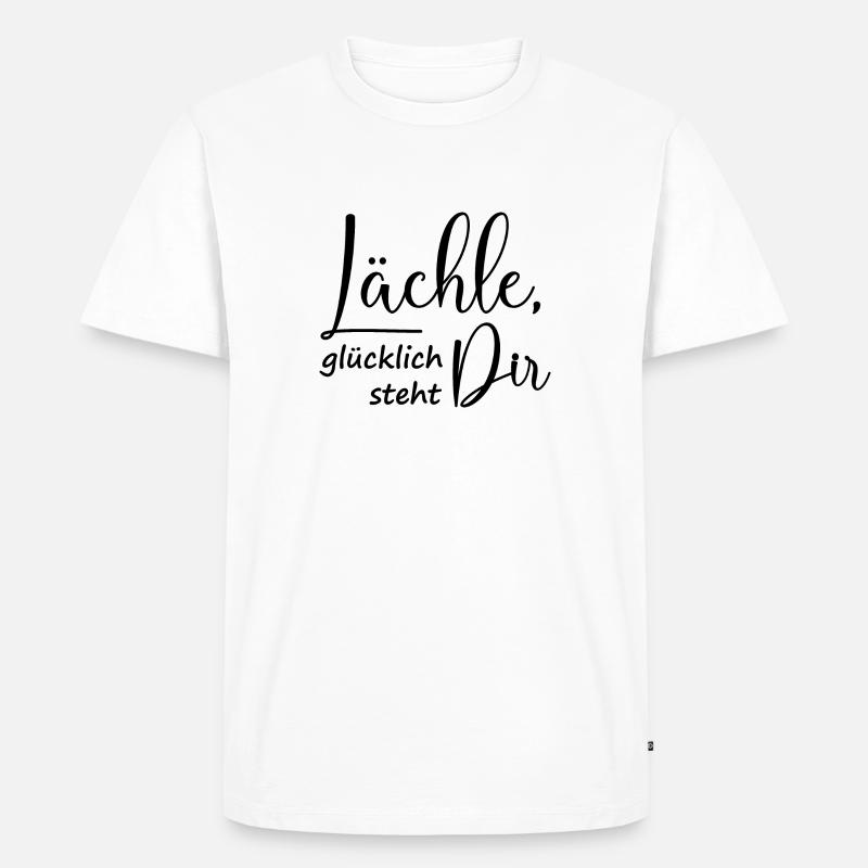 Glücklich steht dir - Männer Premium Bio T-Shirt - Weiß
