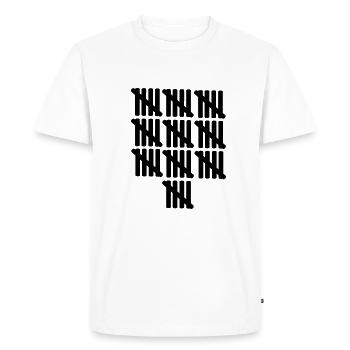50 – birthday - Men's Premium Organic T-Shirt - white - Front - Nico (187cm)