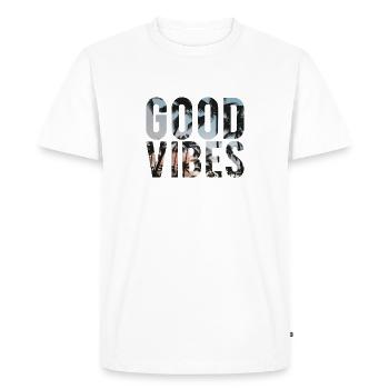 Good vibes - T-shirt Premium bio Homme - blanc - Devant - Nico (187cm)