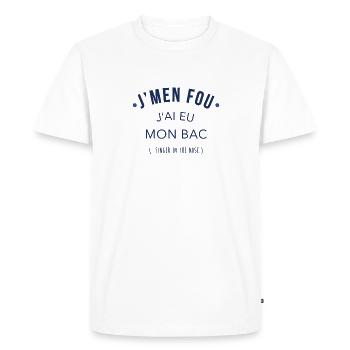 J'ai eu mon bac - T-shirt Premium bio Homme - blanc - Devant - Nico (187cm)