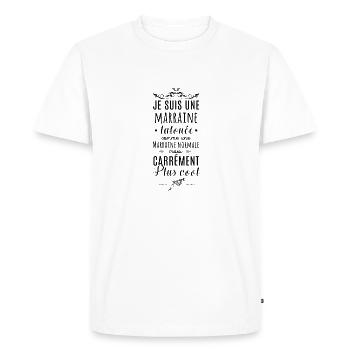 Marraine tatouée - T-shirt Premium bio Homme - blanc - Devant - Nico (187cm)
