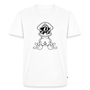 captain sailor ship driving hat cap sunbr - Men's Premium Organic T-Shirt - white - Front - Nico (187cm)