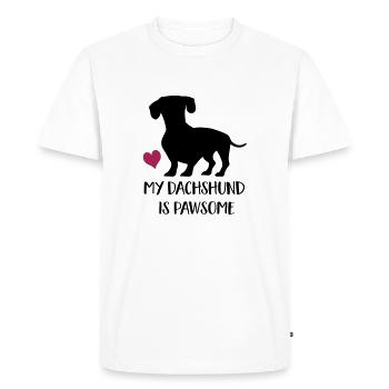 Dackel - Männer Premium Bio T-Shirt - Weiß - Vorne - Nico (187cm)