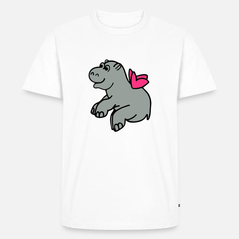 Fliegendes Nilpferd - Männer Premium Bio T-Shirt - Weiß