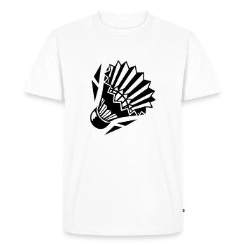 Raquette de badminton Racketlon Shuttlecock Squash - T-shirt Premium bio Homme - blanc - Devant - Nico (187cm)