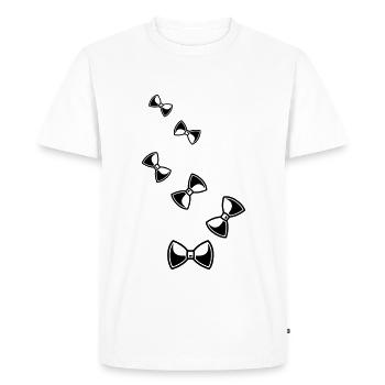 Bow Tie Gentleman - Men's Premium Organic T-Shirt - white - Front - Nico (187cm)