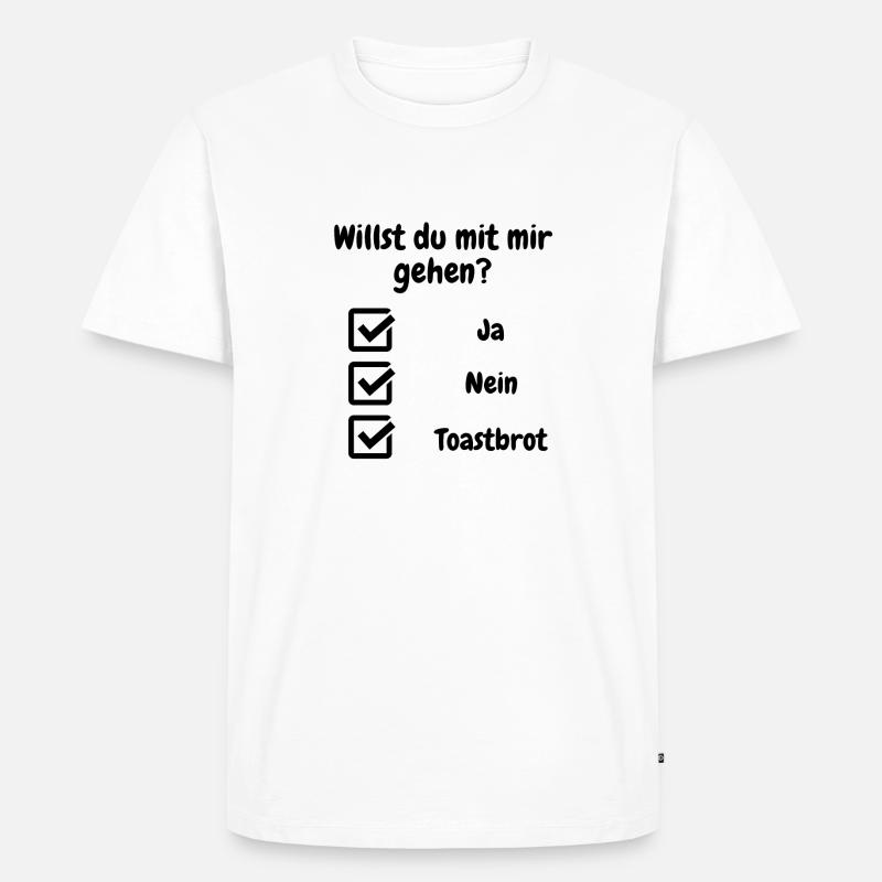 Willst du mit mir gehen? - Männer Premium Bio T-Shirt - Weiß