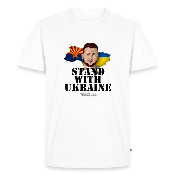 Ukraine Arizona Supporter Merch Design - T-shirt Premium bio Homme - blanc - Devant - Nico (187cm)
