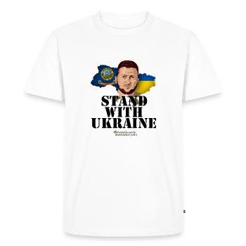Ukraine Idaho Supporter Merch - T-shirt Premium bio Homme - blanc - Devant - Nico (187cm)