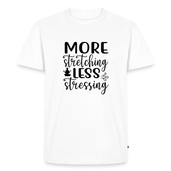 Plus d’étirements 2 - T-shirt Premium bio Homme - blanc - Devant - Nico (187cm)