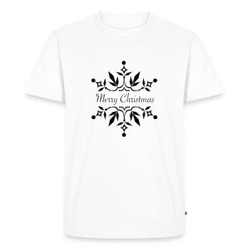 Merry Christmas Flake - Men's Premium Organic T-Shirt - white - Front - Nico (187cm)