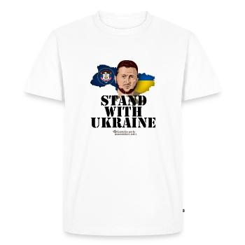 Ukraine Zelensky Utah - T-shirt Premium bio Homme - blanc - Devant - Nico (187cm)