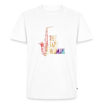 Femme de jazz - T-shirt Premium bio Homme - blanc - Devant - Nico (187cm)