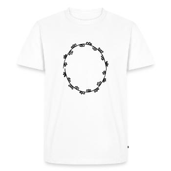 Guirlande florale Fleurs Cœurs 15 Zone de dessin 15 - T-shirt Premium bio Homme - blanc - Devant - Nico (187cm)