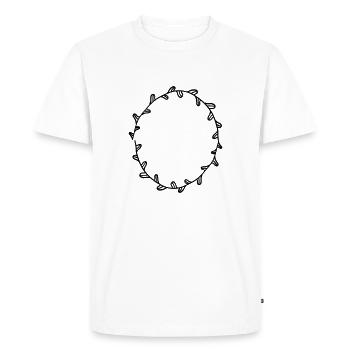 Floral Garland Flowers Hearts 19 Drawing Area 19 - Men's Premium Organic T-Shirt - white - Front - Nico (187cm)