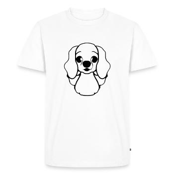Chien Dessin animé Mignon Drôle Chiens Animal Puppy Vector 2 - T-shirt Premium bio Homme - blanc - Devant - Nico (187cm)