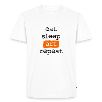 Eat Sleep Art Repeat - Eat Sleep Art - T-shirt Premium bio Homme - blanc - Devant - Nico (187cm)