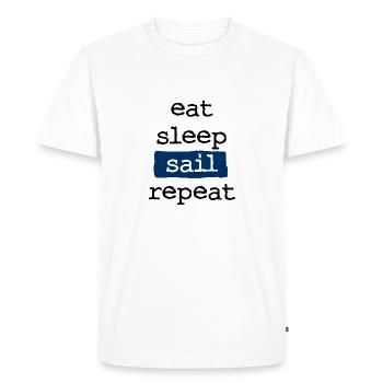 manger dormir voile répéter - Manger dormir voile - T-shirt Premium bio Homme - blanc - Devant - Nico (187cm)